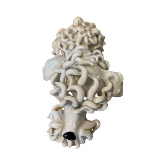 Italian Spaghetti Vintage Mid Century Ceramic Porcelain Poodle Dog Italy 5” - Picture 5 of 6